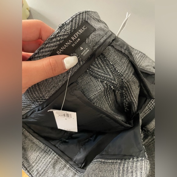 NWT Banana Republic Skinny High Rise Plaid Sloan Pant - Picture 2 of 5